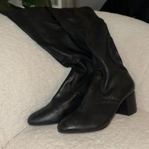 Schutz black leather knee high boots